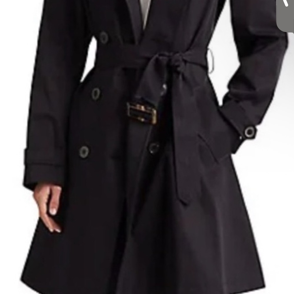 LAUREN Ralph Lauren Blue Women Trench Coat. Plus Size